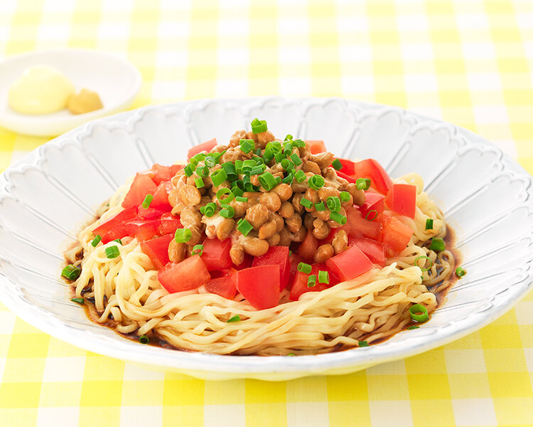 納豆とトマトの冷し中華