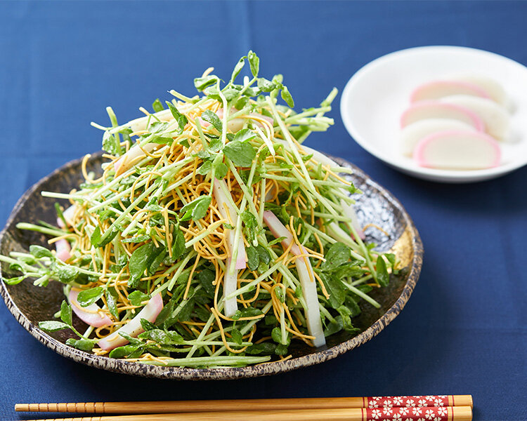 かまぼことパリパリの食感が楽しい！無限豆苗のもと